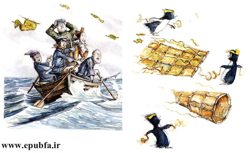 سرنشینان قایق، دیوانهوار مشغول پارو زدن بودند تا بهسوی کشتی برگردند